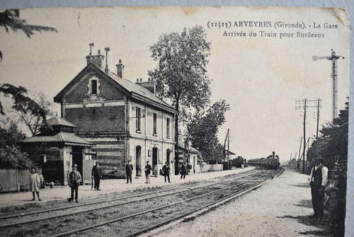 Arveyres Gironde Train Railroad Depot France Vintage 1900's Railway Postcard - Picture 2 of 5