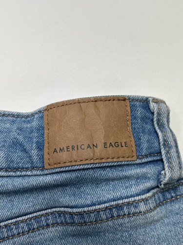 American Eagle Cuffed Mom Shorts Size 12 Stretch Denim Festival Summer 32x3 - Picture 7 of 12
