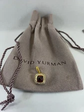 David Yurman 18k Gold Rhodolite Garnet & Diamonds Petite Albion Pendant