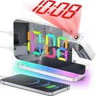 Projection Alarm Clock,7.4" LED Mirror Digital Clocks Large Display,with 180°...