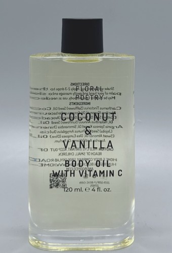Floral Poetry von Home & Body Co Kokosnuss & Vanille Körperöl mit Vitamin C 4oz Neu