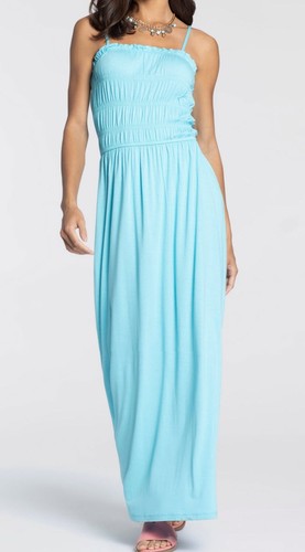 NEU: BANDEAU MAXI SOMMERKLEID SMOK VISCOSE 34 36 38 40 42 MELROSE blau *70751409 - Picture 2 of 8