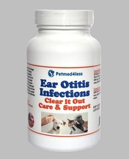 EAR INFECTION CARE FOR PETS - OTITIS - kill bacteria  yeast - 120 Caps MADE USA