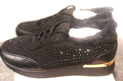 Kenneth Cole Reaction Cari Faux Fur Jewel Jogger Sneaker schwarz Größe 7 - Bild 8 von 14