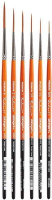 B-016 Premium 6 Pc. Radiant 6050 Series Script Liner Artist Brush Set, Golden Sy