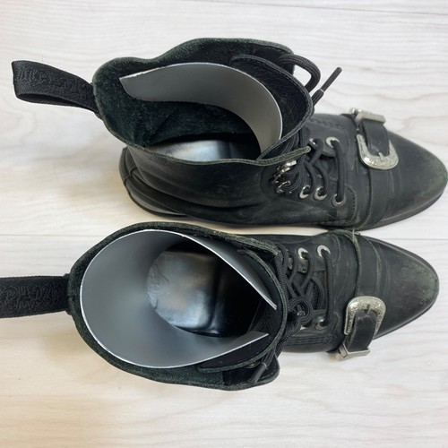 Botas Dr. Martens Ulima para mujer talla 9 cuero negro con cordones hebilla punta motociclista - Imagen 8 de 11