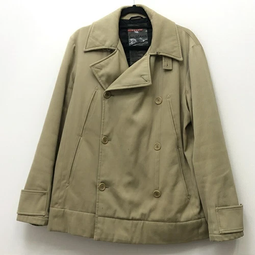 Veste PRADA taille 48 couleur beige double courte remplissage Jkt F108
