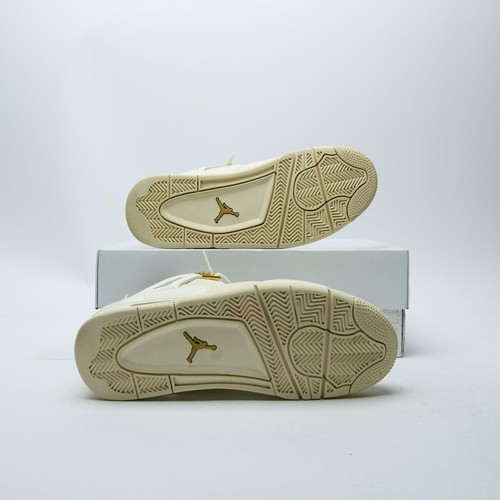 JORDAN Air 4 Retro Women's White/Gold SIZE 8 Trainers - Picture 4 of 6