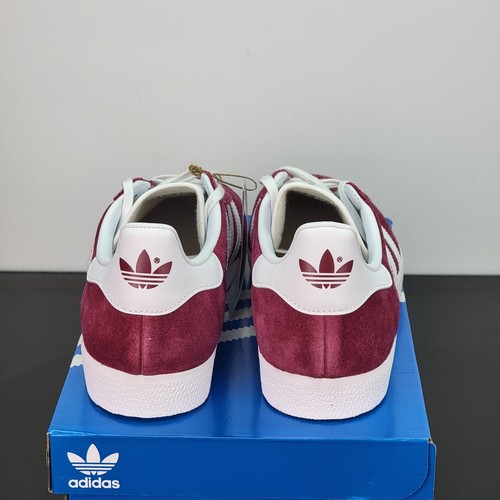 Scarpe Adidas Gazelle Uomo Taglia 9 Bianco Borgogna Sneakers Sportive Casual - Foto 6 di 8