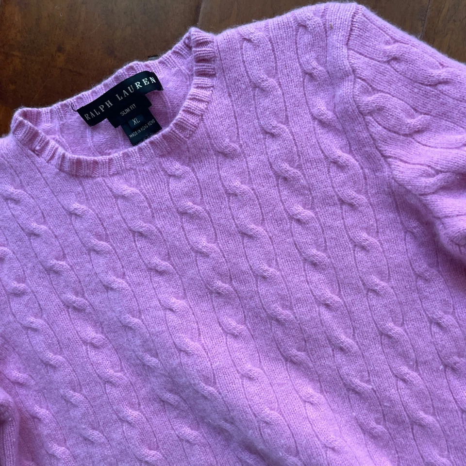 Suéter Polo Ralph Lauren Cachemira Tejido con Cable Mujer XL Calce Ajustado Negro Etiqueta L Foto 2 de 4