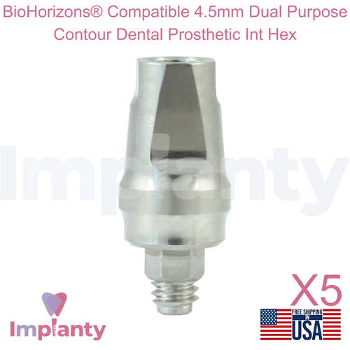 5x Bl0Horizons Compatible 4.5mm Dual Purpose Contour Dental Prosthetic Int Hex - Picture 1 of 6
