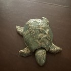 Ceramic Glazed Sea Turtle Outdoor Garden Hidden Key Box; 6”