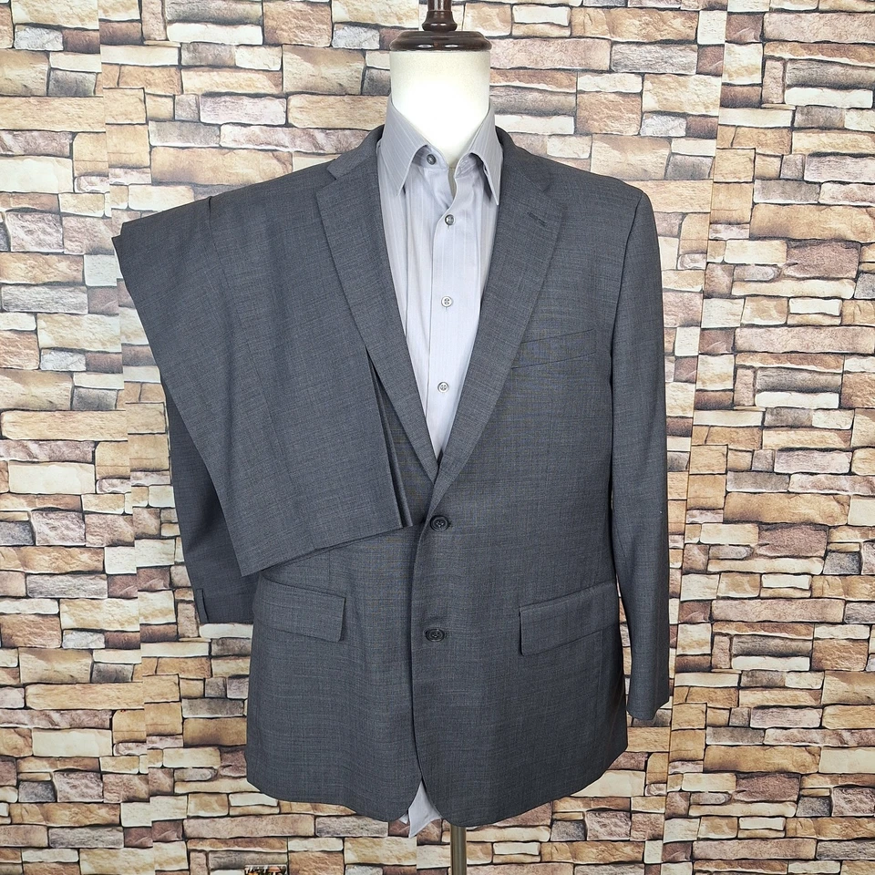 Alfani 2 件套男式 42R 36X30 灰色羊毛混纺双通风 — 第 3/4 张图片