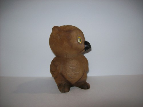 Vintage Josef Originals Flocked Fuzzy OWL Figurine Bank 5" - Picture 14 of 24