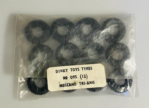 Vintage Dinky Toys 095 Factory Bag of 12 Tires (18mm) see desc.for quantity deal