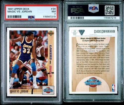 1991 Upper Deck Magic Vs. Michael Jordan #34 PSA 7 Classic Confrontation NBA 92 - Picture 3 of 3