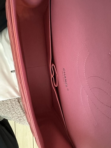 CHANEL CLASSIC MAXI DOUBLE FLAP LAMBSKIN LEATHER PINK HANDBAG PURSE - Picture 18 of 23
