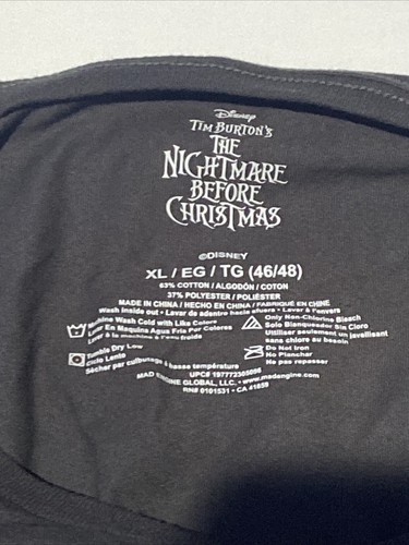 Disney Tim Burton's The Nightmare Before Christmas Adult X-Large T-Shirt Black - Picture 7 of 7
