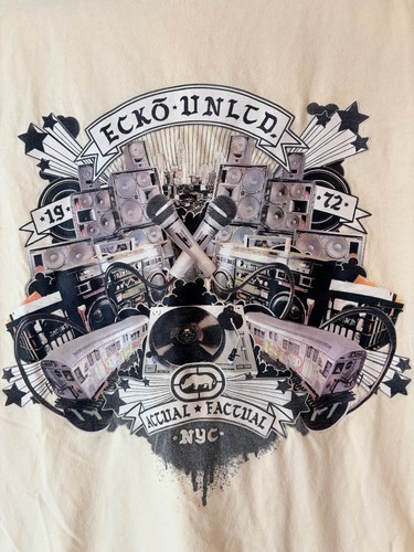 Vintage Y2K Ecko Unltd Graphic Tshirt Actual Factual 1972 Grunge Skater Size L - Picture 2 of 9