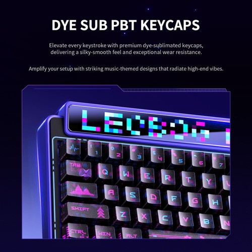 x Aula AMG65 Mechanical Gaming Keyboard with Dual Screen, 65% Wireless Small ... - Picture 9 of 9
