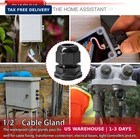 30PCS 1/2" NPT Cable Gland, IP68 Waterproof Adjustable Strain Relief Cord Con...
