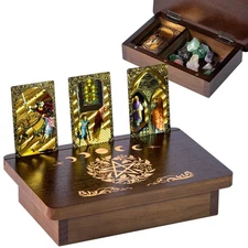 Wood Altar Table,Meditation Table with Storage Space and Tarot Card Holder,Ta...
