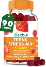 Lifeable Stress Aid Gummies for Teens with Lemon Balm, GABA and L-Theanine