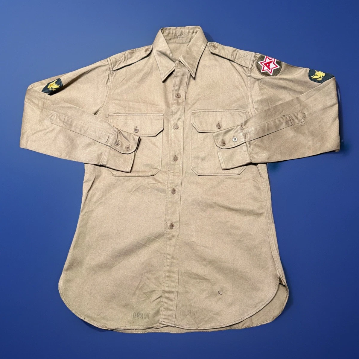 Army Khaki Shirt Indiana Original Ww2 Collectible US Uniforms for 