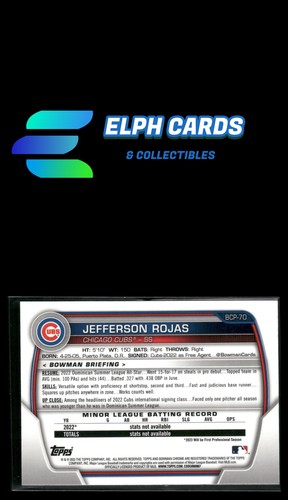 Refractores Mojo Bowman #BCP-70 2023 Jefferson Rojas Chrome Prospects - Imagen 2 de 2