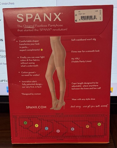 SPANX Women’s Original Footless Pantyhose High Waisted Power Capri Size B Nude - Picture 2 of 7