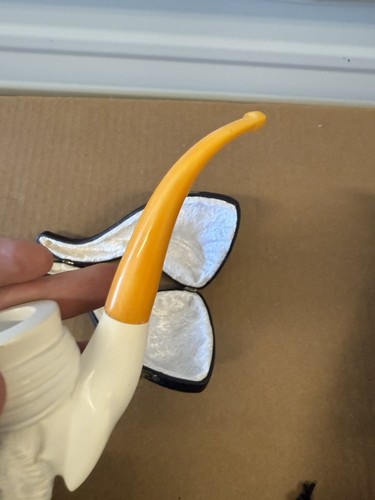 Large hand carved Meerschaum Sultan With Beard and fitted case unsmoked - Picture 14 of 16