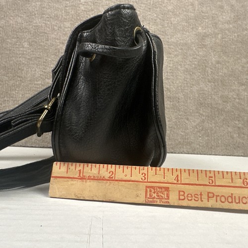 Vintage Mudd Y2K Crossbody Handtasche Kunstleder kleiner verstellbarer Riemen Quasten schwarz - Bild 12 von 14