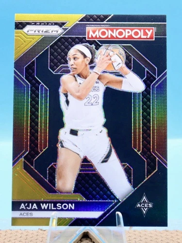 2024 Panini Prizm Monopoly WNBA  A'ja Wilson #WNBA3 Black Gold Prizm 5/5💥