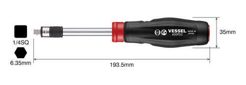 VESSEL 2WAY Power Driver 400PD2 From Japan - Picture 2 of 7