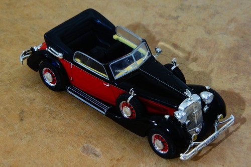 1:43 SCALE DIECAST MODEL, DeAgostini, 1938 HORCH 853A CABRIOLET. Black-red, Exc. - Picture 5 of 8
