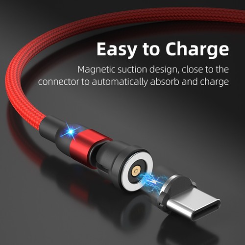 Statik 360 Cable Rotating Phone Charger Made of Durable Nylon Braid Fast 2M/1M - Picture 6 of 16