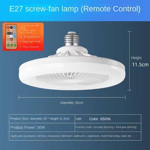 Adjustable E27 Fan Lamp ABS Led Ceiling Fan with Light Living Room - Picture 4 of 14