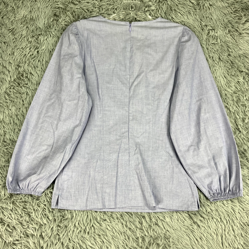 J. Crew Blouse Top Women's 0 Blue Balloon Sleeve Preppy Beach Coastal Career - Picture 6 of 11
