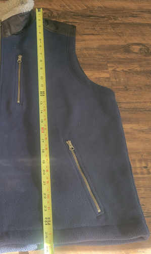 Orvis Full Zip Fleece Leather Sherpa Vest Jacket Navy Blue Men’s Size L - Picture 10 of 15