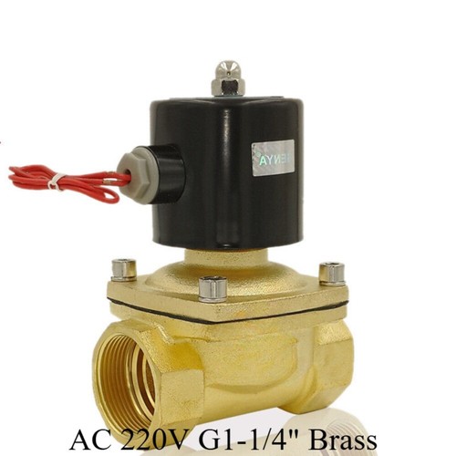 Electric Solenoid Valve for Water Air Gas Normally Closed AC 220V G1-1/4" Brass - Picture 1 of 4
