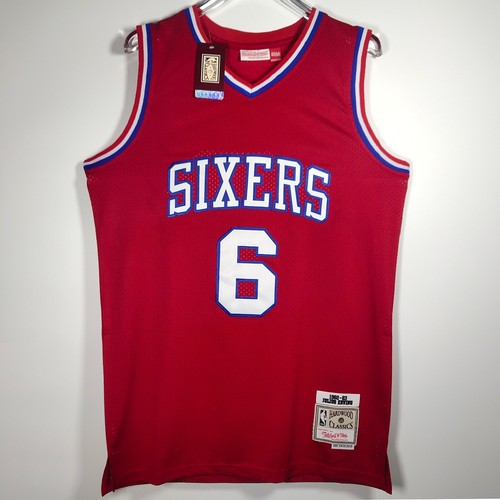 Julius Erving #6 Stitched Basketball Jersey, Red, S/M/L/XL/2XL