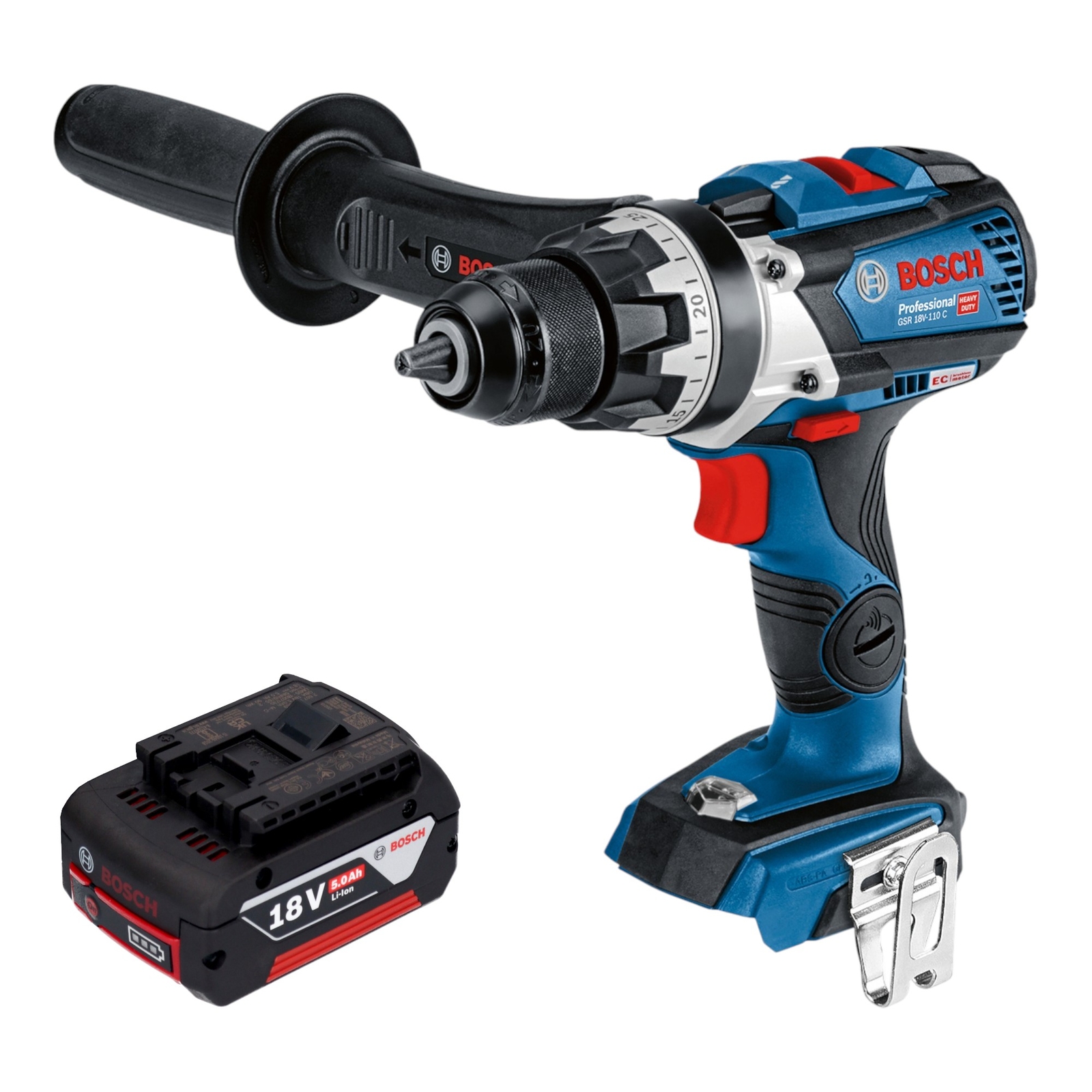 Bosch GSR 18V-110 C Professional Akku Bohrschrauber 18 В 110 Нм + 1x Akku 5,0 Ач
