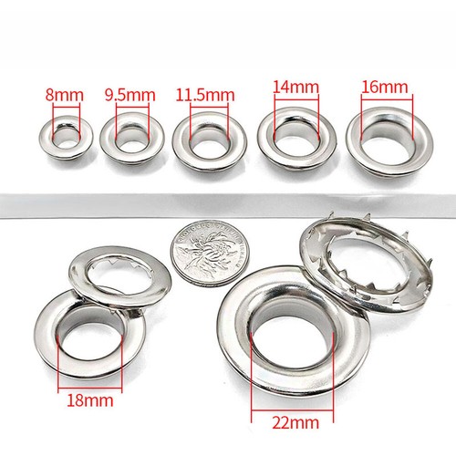 Junta metálica con dientes ojales con arandelas lona artesanía reparación artesanal manualidades 8-22 mm - Imagen 2 de 15