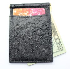 NWOT KELARANUSA GREY GENUINE OSTRICH 5 Pocket Card Case MADE IN USA