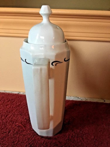 Vintage Grindley Ascot Avon Blau Kaffeekanne England Satin Weiß Eisenstein 1-6 - Bild 3 von 7