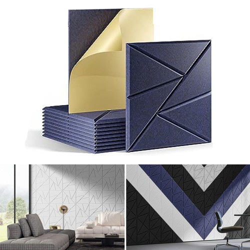 Decorative Sound-absorbing Panels Noise Reduction Tile 12pcs Self-adhesive