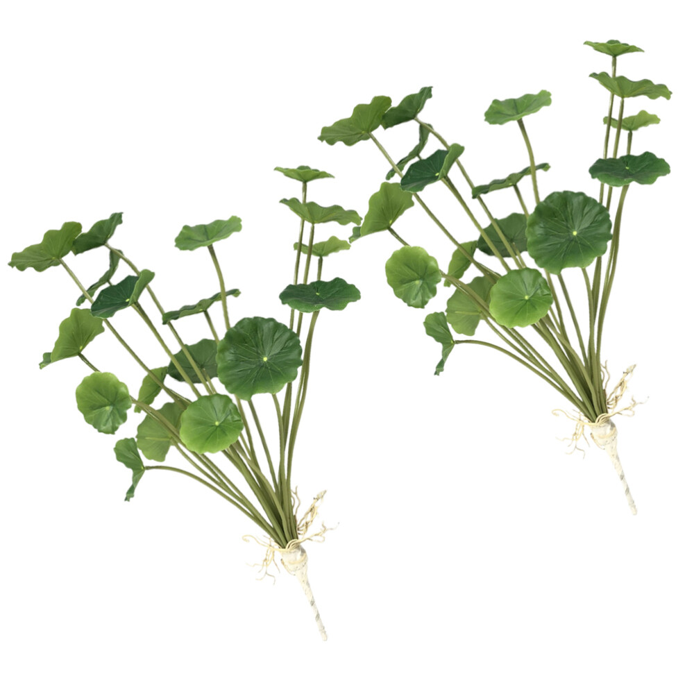2 Pcs Realistic Artificial Hydrangea & Lotus Leaf Decor for Aquarium or Home