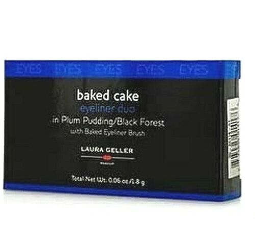 Laura Geller Baked Cake Eyeliner Duo Plum Pudding/ Black Forest 1.8 g, NIB