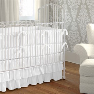 solid white crib bedding