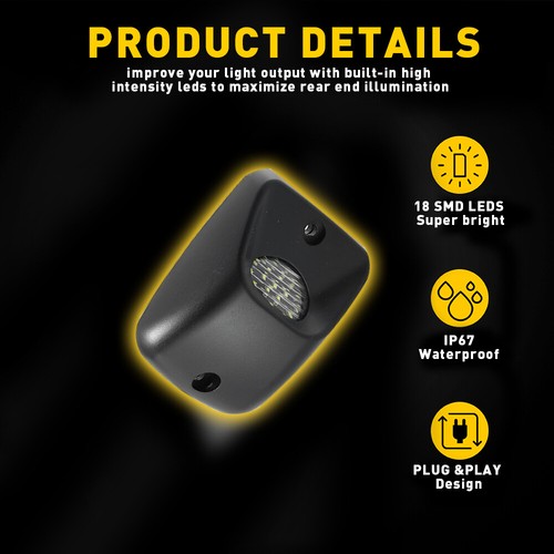 Juego de carcasa de lámpara de placa de licencia Fit 1995-2004 Toyota Tacoma [LED BLANCO COMPLETO] - Imagen 2 de 11